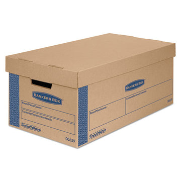 Bankers Box® Smoothmove Prime Moving And Storage Boxes, Small, Half Slotted Container (hsc), 24" X 12" X 10", Brown Kraft-blue, 8-carton freeshipping - TVN Wholesale